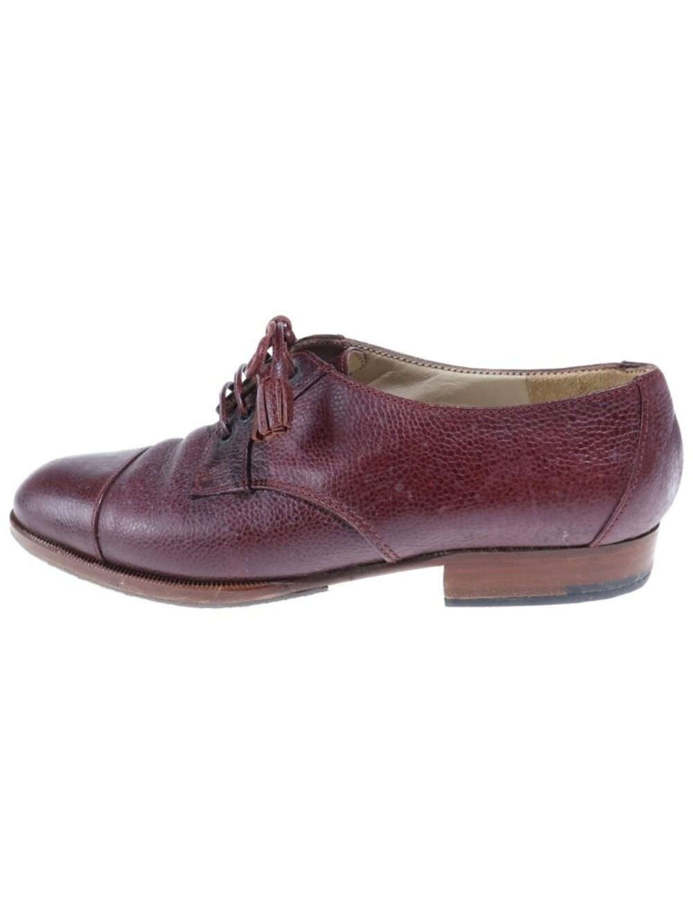 Chanel Wood Sole Leather Shoes Dress Wine Red